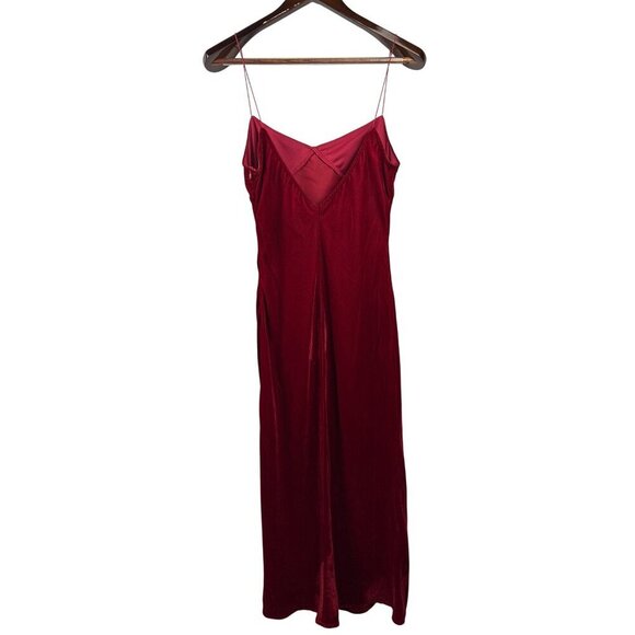 Women’s High Botany Medium Red Velvet Sleeveless Maxi Dress - Picture 3 of 6